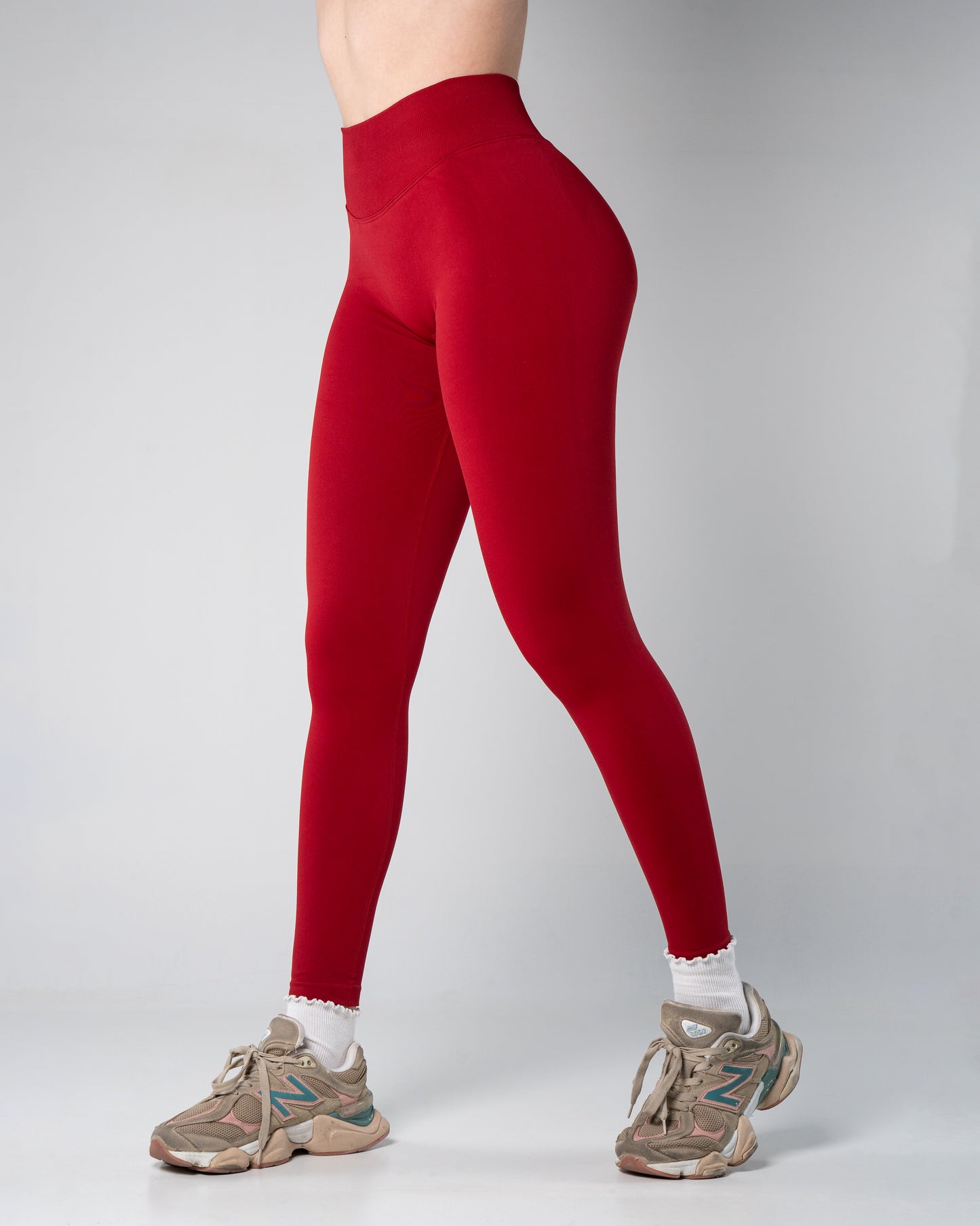 XORA SCULPT crvene helanke Cherry Flame – prednji deo