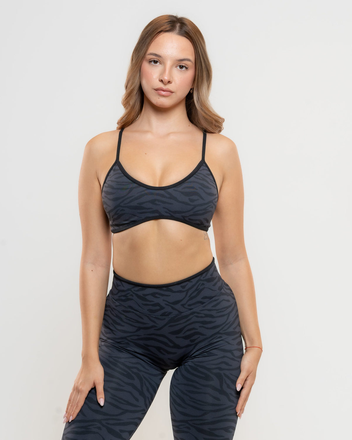 Impulse komplet (top i helanke) After Dark - zebra print, prednja strana